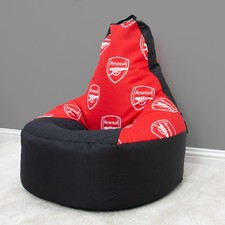 Arsenal Bean Chair Filled Indoors Outdoor Football Gaming Red Black Beanbag Seat