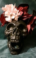 Halloween Black Flower Skull