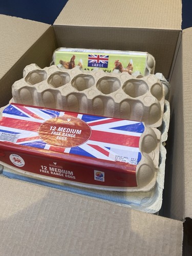 Empty cardboard egg boxes - cardboard,