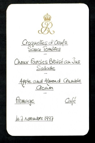 Royal menu queen elizabeth the - elizabeth,