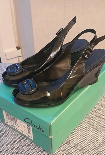 Clarks black patent - black,