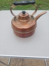 Vintage copper Kettle with Old Handle Antique Hot Water Tea Pot