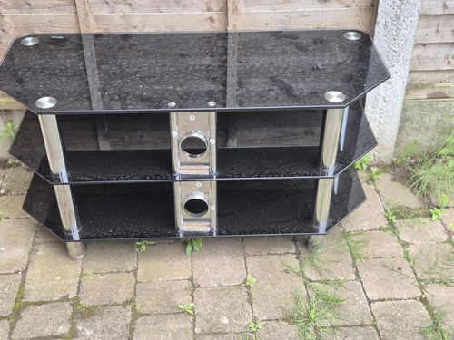 Black glass corner - tv, stand