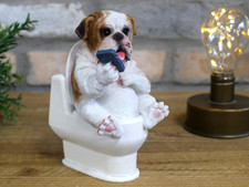 Bulldog On The Loo Novelty Dog