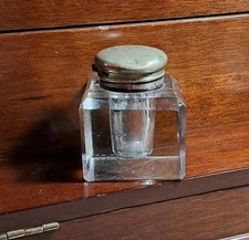 Glass Cube & Silver Plate EPNS