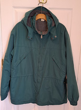 Cotton Traders Showerproof Green Jacket fleece lined, removable Hood UK Large