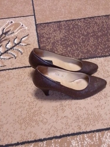 Women heels brown leather - brown, 35