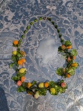 Tutti Frutti Poured Glass Fruit Necklace Vintage Miriam Haskell 1930's