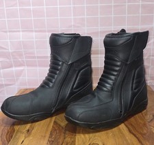 Duchinni Waterproof Motorcycle Boots Black Leather Zip UK 7 EU 41 Biker Touring