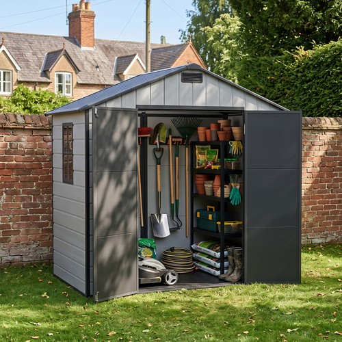 8x4ft plastic garden shed with - garden,