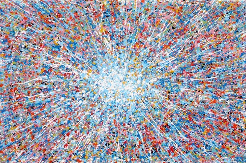 150x100cm abstract blue star - abstract,