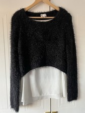 Next Jumper Black Fluffy