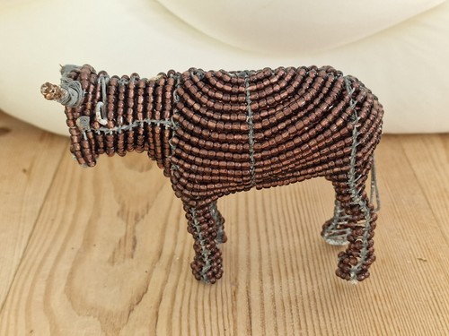 African wire and glass - , bead