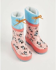Girls Kids Disney Minnie Mouse Quilted Cuffed Wellington Boots wellies 