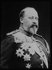 KING EDWARD VII IN MILITARY DRESS C1910 Magic Lantern Slide ROYALTY PHOTOGRAPH