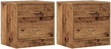 Set of 2 Rustic Oak Bedside