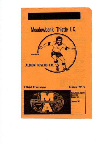 Meadowbank thistle v - 74/75,
