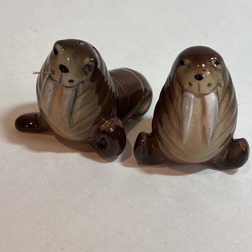 Vintage walrus salt and pepper - walrus,