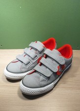 Converse Star Player OX Junior Grey White Red UK Size 13 Brand New In Box