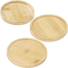 RNSKFG 3 Wooden Candle Trays, Round Base, Vintage Decorative Coasters, Candle D