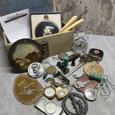 VINTAGE Junk Drawer Job Lot Bits & Bobs Box Coins Tokens Money Clip Keys Etc