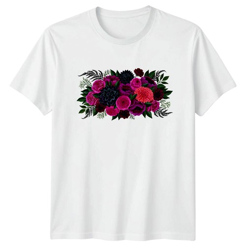 Dark floral bouquet shirt - floral,