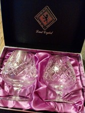 Pair of Brandy Glasses, Cut Glass Crystal?