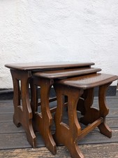 Vintage Ercol Nest of 3 Tables in Dark Wood