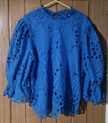 Cobalt blue broderie anglaise - cobalt,