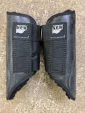 New Equine Wear black schooling protective horse brushing boots fur lined Large
