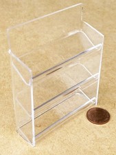 Dolls House Shop Display Small Clear Perspex Empty Shelf Unit Accessory tumdee