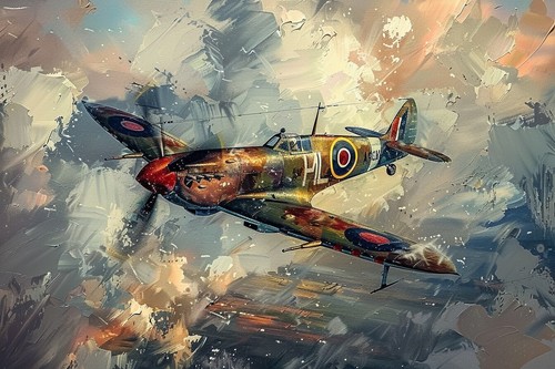 Spitfire style aircraft canvas - spitfire,
