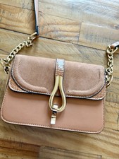 TOPSHOP Light Brown Cross Body Bag Shoulder Bag Chain Strap Faux Leather