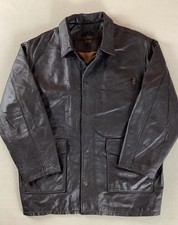 Vintage Heavy Leather Highwayman Jacket Chore Coat Jacket Size 56