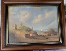 Framed Oil On Canvas Shore