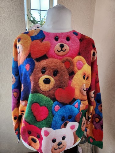 Fun multicoloured teddy bear - teddy,