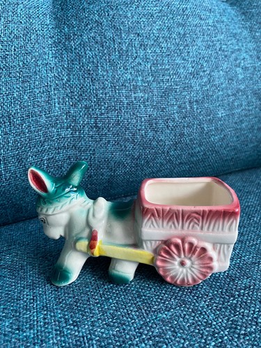 Vintage kitsch donkey cart - vintage,