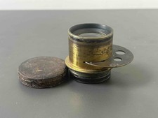 Antique Brass Lens 220mm f/16 to f/64 Half Plate With Aperture Disc