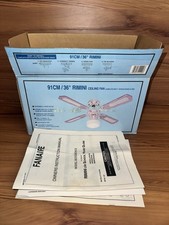 Fantasia Rimini Ceiling Fan Light 36” Polished Brass Schoolhouse Globe Retro NEW