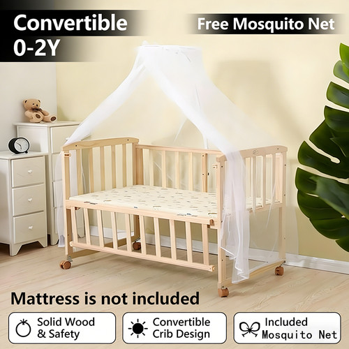Wooden baby cot bed - bed, with