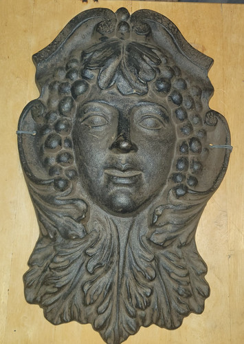 Heavy greenlady face - cast, iron