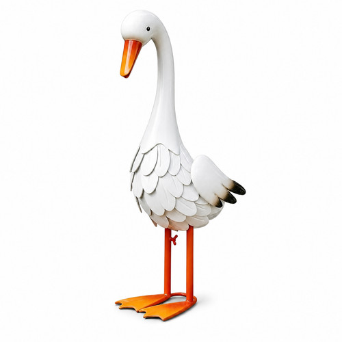Porch goose statue - porch, metal