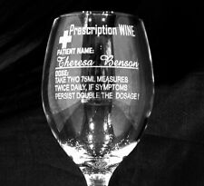 Personalised Engraved wine glass PRESCRIPTION WINE PRESCRIPTION GIN VODKA GIFT