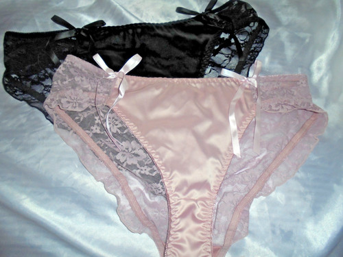 Womens two pairs glossy satin - two,