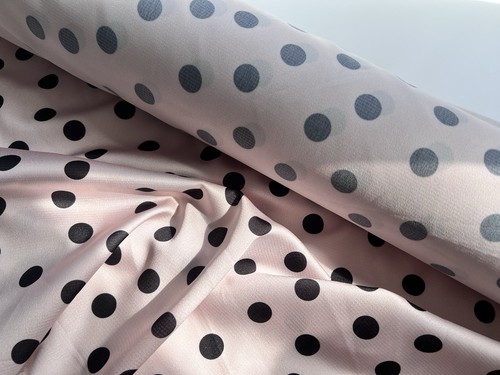 Blush polka dot satin - satin, finish