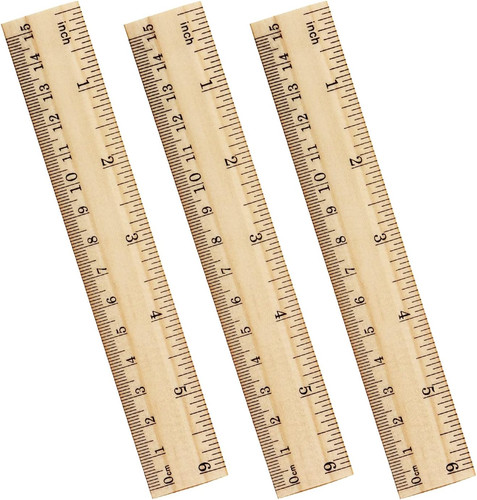Pack wooden ruler inch - pack,