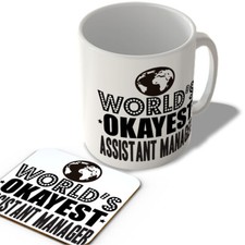 World's Okayest Assistant Manager - Mug and Coaster Set
