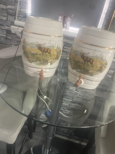 Pair vintage ceramic barrel - pair,