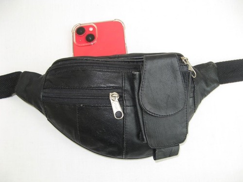 Leather waist belt bum bag - waist,