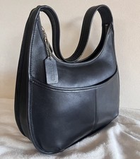 Vintage Coach 9033 Ergo Black Leather Shoulder Handbag Made in USA VGUC